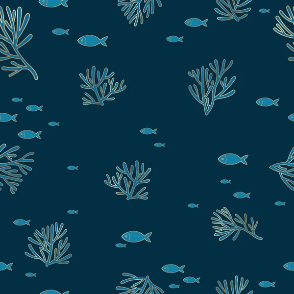 행사에 장식을 아름다운 파란색 벡터를 사용하는 산호초 경계를 물고기 — 스톡 벡터