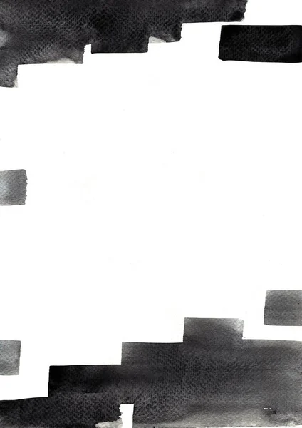 Абстрактная Черная Кисть Мазок Акварелью Ручной Живописи Фон — стоковое фото