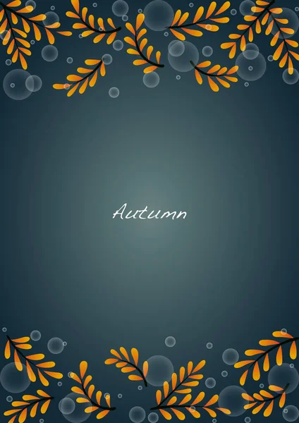 Желтые Листья Рамы Вектор Брызгами Воды Фон Декорации Осенью Сезонный — стоковый вектор