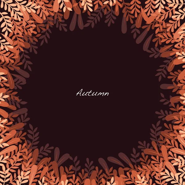 Autumn Flat Fern Leaf Forest Frame Vector Background Decoration Autumn Royalty Free Stock Vectors