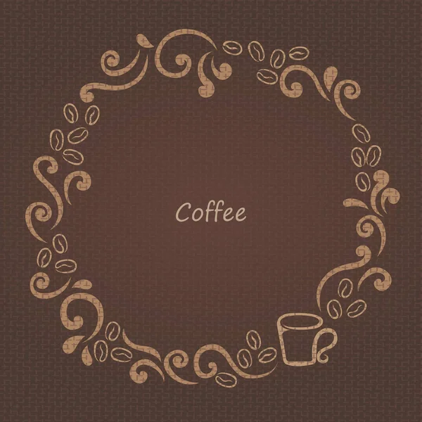 コーヒーバーやビストロカフェをテーマにしたコーヒー豆のフレームベクトルで香りの煙 — ストックベクタ