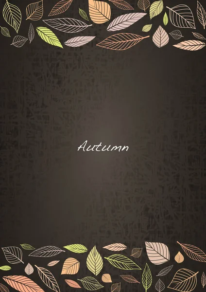 Абстрактные Осенние Листья Листья Каракулей Рамка Вектор Украшения Фестивале Осеннего — стоковый вектор
