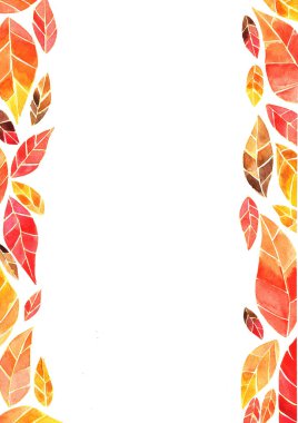 Soyut sonbahar, sonbahar etkinliklerinde dekorasyon için suluboya el boyası çerçeve arkaplanı bırakıyor.