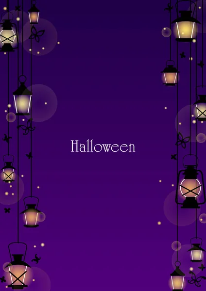 Lantern Black Butterfly Night Decoration Halloween Festival Night Party Events — Stock Vector