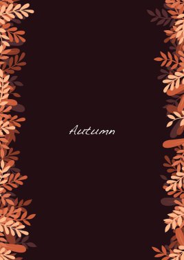 Sonbahar mevsiminde süsleme için orman çerçeve arka planında sonbahar yassı eğreltiotu yaprağı ve festival için teşekkürler.