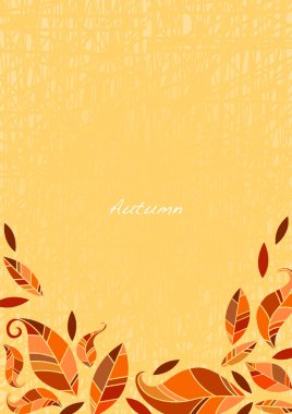 Autumn flat leaves frame vector background for decoration on fall and Thanksgiving seasonal. clipart