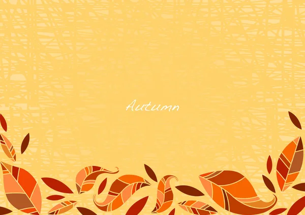 Autumn Flat Leaves Frame Vector Background Decoration Fall Thanksgiving Seasonal — Stock Vector