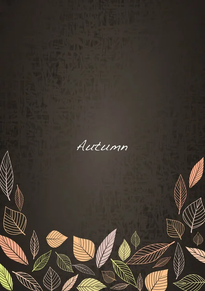 Abstracto Otoño Hojas Doodle Hojas Marco Vector Para Decoración Temporada — Archivo Imágenes Vectoriales