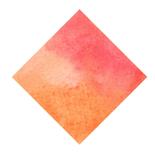 Abstracto Rojo Naranja Cuadrado Acuarela Pintura Mano Banner Para Decoración —  Fotos de Stock