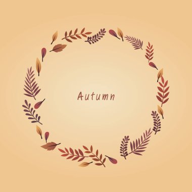 Eğreltiotu, sonbahar sezonu etkinliklerinde dekorasyon için vintage tarzında çerçeve vektörünü bırakır.