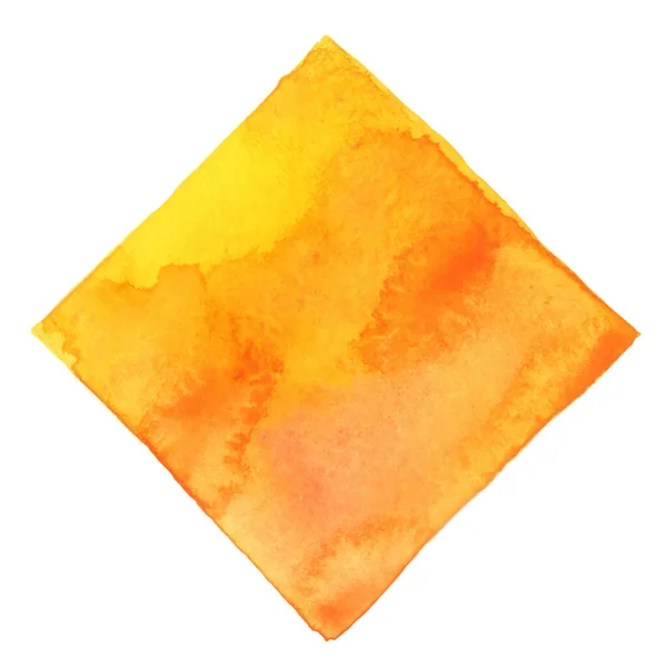 摘要黄橙正方形水彩画手绘装饰横幅 — 图库矢量图片