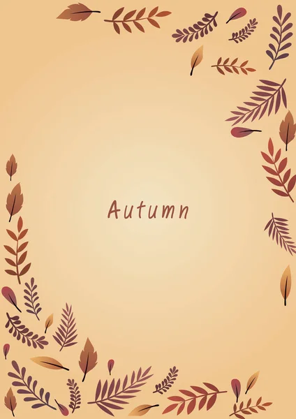 Fern Leaves Frame Vector Vintage Style Decoration Autumn Season Events — Stock Vector