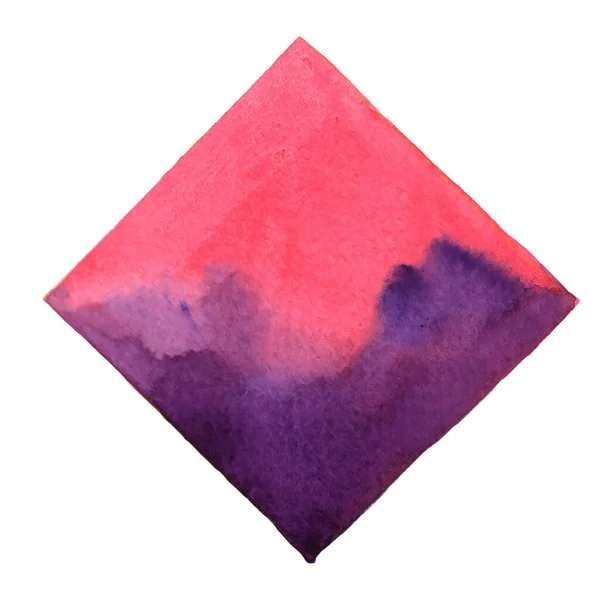 抽象ピンクと紫の正方形の水彩手の装飾のための絵のバナー — ストックベクタ