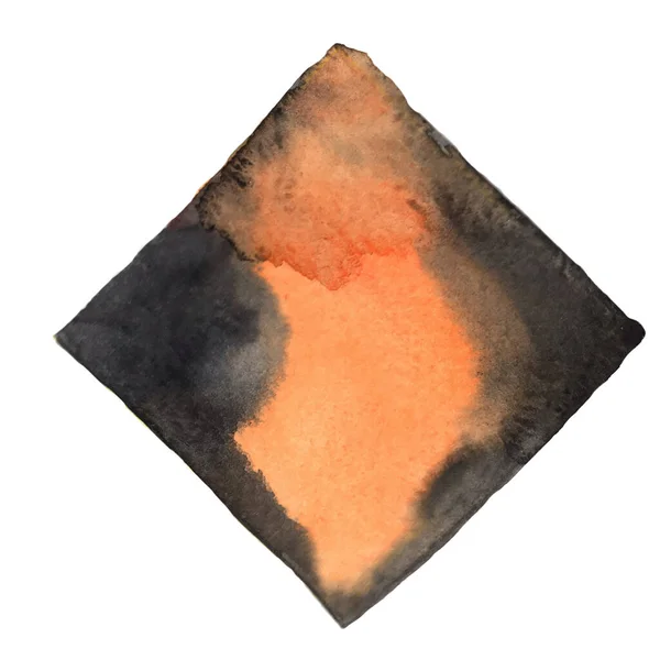 Abstracto Naranja Negro Cuadrado Acuarela Pintura Mano Banner Para Decoración — Archivo Imágenes Vectoriales