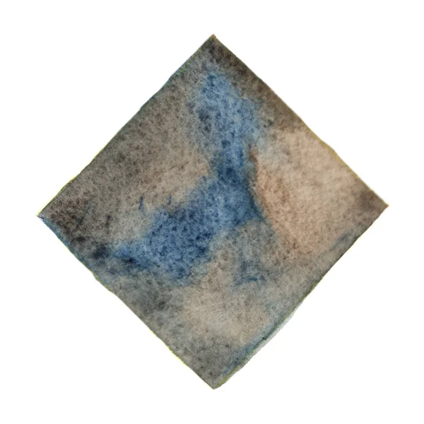 Astratto Blu Marrone Quadrato Acquerello Pittura Mano Banner Decorazione — Foto Stock