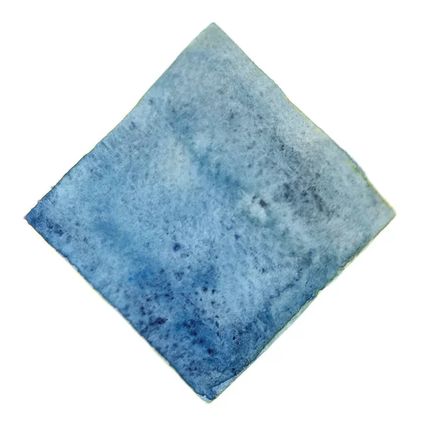 Abstracto Azul Gris Cuadrado Acuarela Pintura Mano Banner Para Decoración —  Fotos de Stock