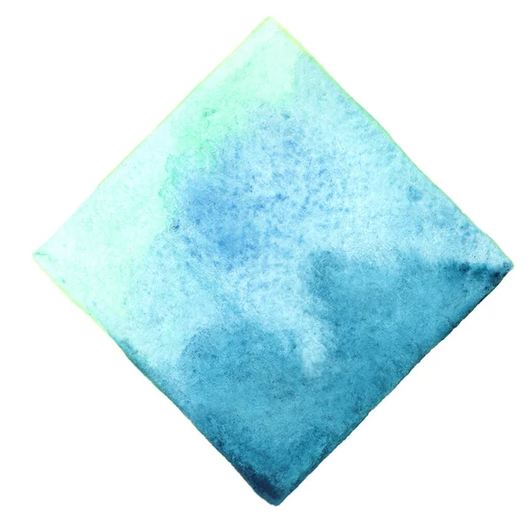 Abstrato Céu Azul Aqua Azul Quadrado Aquarela Mão Pintura Banner — Fotografia de Stock