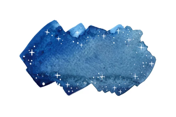 Cielo Nocturno Con Pincel Estrella Trazo Acuarela Pintura Para Copia —  Fotos de Stock