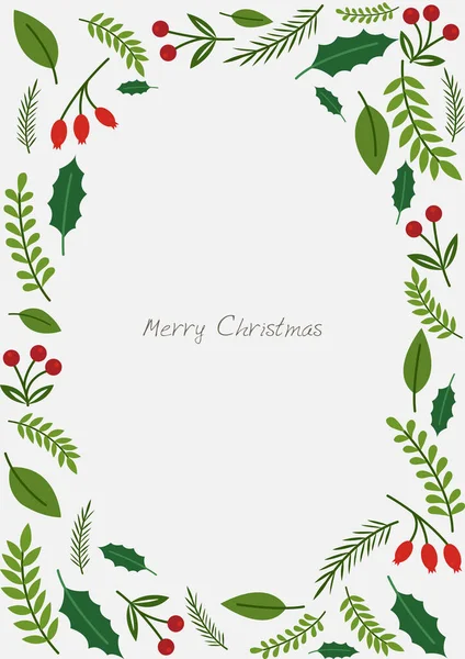圣诞假期装饰用的圣诞树平面设计框架 — 图库矢量图片