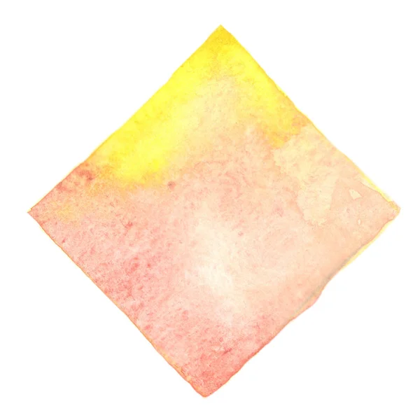 Αφηρημένο Κίτρινο Και Ροζ Χρώμα Τετράγωνο Ακουαρέλα Χέρι Ζωγραφική Πανό — Φωτογραφία Αρχείου