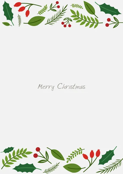 圣诞假期装饰用的圣诞树平面设计框架 — 图库矢量图片