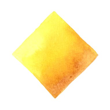 Soyut sabah güneşi sarı kare, suluboya el, dekorasyon için pankart boyuyor..