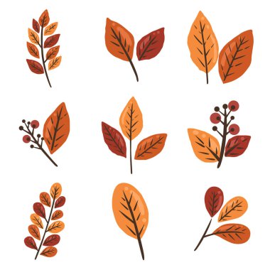 Renkli Sonbahar, Şükran Günü festivali, romantizm ve doğa olaylarında dekorasyon için düz tasarım çizimi bıraktı.