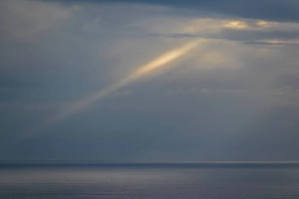 Vista Aérea Nuvens Noite Cinza Sobre Horizonte Mar Tasman — Fotografia de Stock