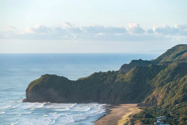 Vista Aérea Waha Point Kohunui Bay Praia North Piha — Fotografia de Stock
