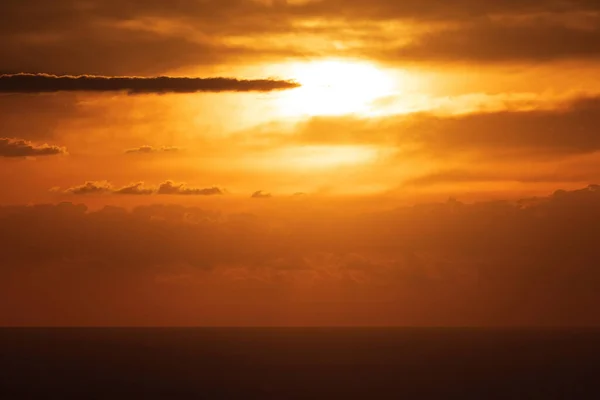 Letecký Pohled Šedé Večerní Mraky Nad Tasmanovým Mořským Horizontem — Stock fotografie