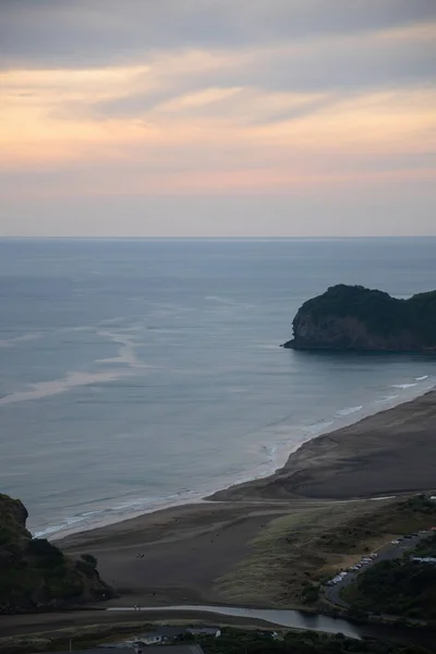 Vue Aérienne Pointe Waha Baie Kohunui Plage North Piha — Photo