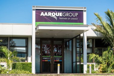 Auckland / Yeni Zelanda - 27 Ocak 2020: Henderson Aarque Group ofisi. Dijital yazdırma çözümlerinin sağlayıcısı.
