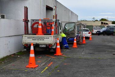 Auckland / Yeni Zelanda - 16 Haziran 2020: Pt Chevalier bölgesindeki yol çalışmaları