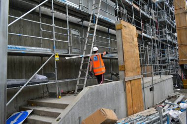 Auckland / Yeni Zelanda - 16 Haziran 2020: Pt Chevalier bölgesindeki şantiye manzarası