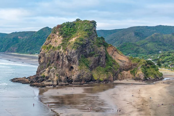 Αεροφωτογραφία Του Lion Rock Και Piha Beach — Φωτογραφία Αρχείου