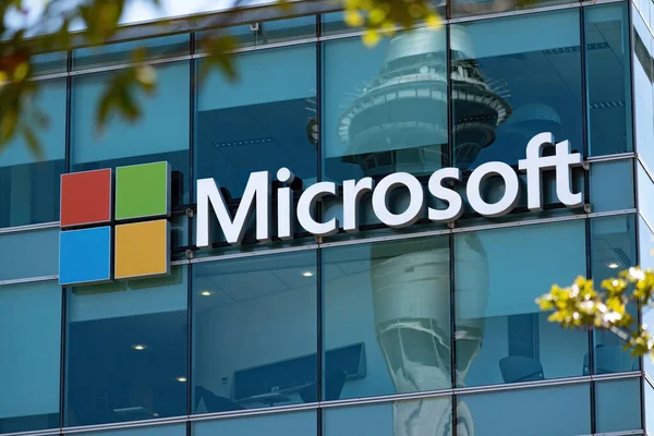 Auckland / Yeni Zelanda - 7 Kasım 2019: Microsoft ofis binasının görüntüsü