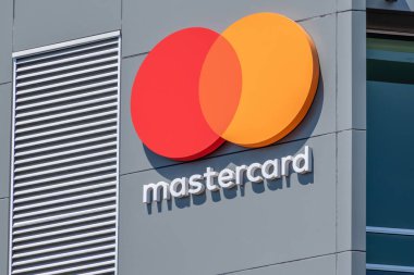 Auckland / Yeni Zelanda - 7 Kasım 2019: Mastercard ofis duvarının görünümü