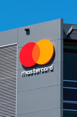 Auckland / Yeni Zelanda - 7 Kasım 2019: Mastercard ofis duvarının görünümü
