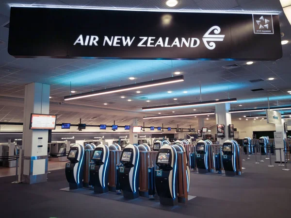 Auckland Nowa Zelandia Październik 2019 Widok Kioski Odpraw Air New — Zdjęcie stockowe