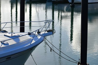 Auckland / Yeni Zelanda - 23 Haziran 2020: Half Moon Körfezi yat limanı ve tekneleri