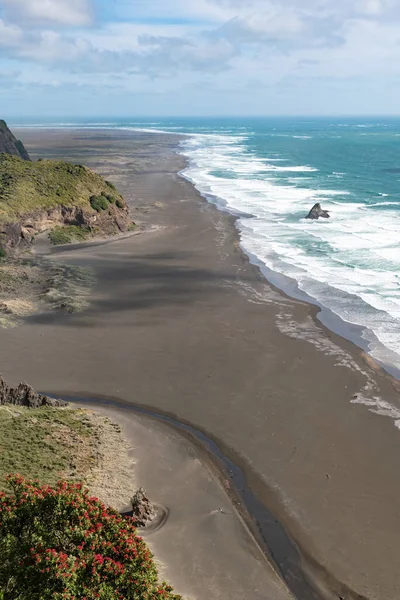 오클랜드 뉴질랜드 2019 공중에서 바라본 해변검은 — 스톡 사진