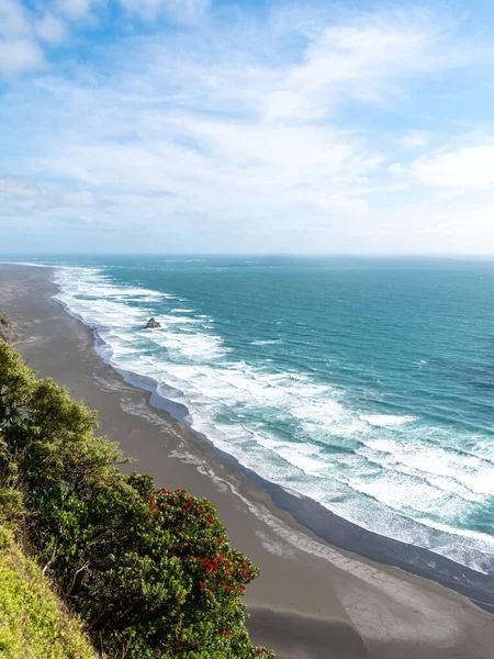 Вид Воздуха Пляж Карекаре Похутукава Переднем Плане — стоковое фото