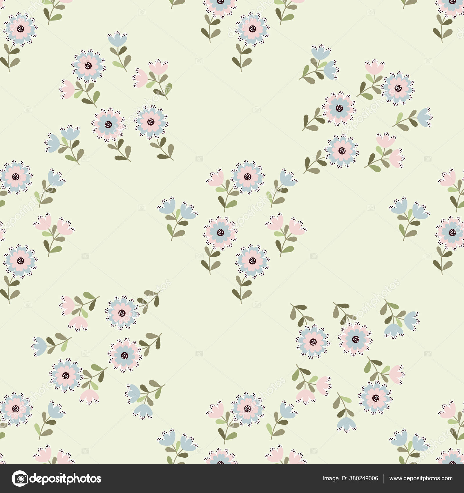 Pola Lucu Sederhana Pada Bunga Kecil Latar Belakang Bunga Mulus Stok Vektor C Evamarina 380249006