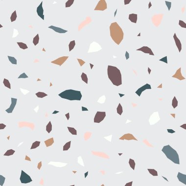  Kusursuz soyut terrazzo deseni. Tekstil veya kitap kapakları için yaratıcı illüstrasyon, imalat, duvar kağıtları, baskı, hediye paketi, döşeme