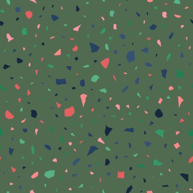  Kusursuz soyut terrazzo deseni. Tekstil veya kitap kapakları için yaratıcı illüstrasyon, imalat, duvar kağıtları, baskı, hediye paketi, döşeme