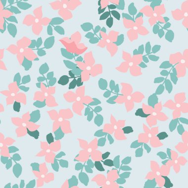 Küçük saf çiçekler kusursuz desen. Kaotik düzen. Özgürlük tarzında yaz modasına uygun çiçek geçmişi. Tekstil, duvar kağıdı, yüzey, baskı, hediye paketi, hatıra defteri, dekupaj