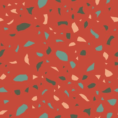  Kusursuz soyut terrazzo deseni. Tekstil veya kitap kapakları için yaratıcı illüstrasyon, imalat, duvar kağıtları, baskı, hediye paketi, döşeme