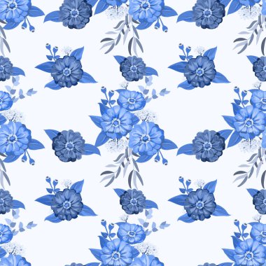 Küçük bahçe çiçekleri içinde kusursuz parlak desenler. Millefleur. Tekstil, duvar kağıdı, kapaklar, yüzey, baskı, hediye paketi, hatıra defteri, dekupaj