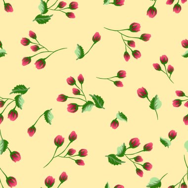 Yaban gülleri ile kusursuz çiçek deseni. Moda renkleri.