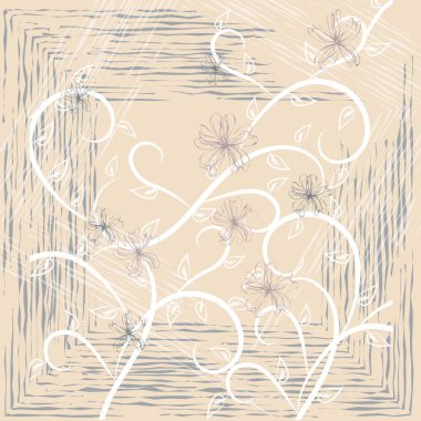 Fular çiçek desenli. Bandana, pareo, yastık, ev yapımı tekstil. Şal izi, tekstil için tropikal arkaplan